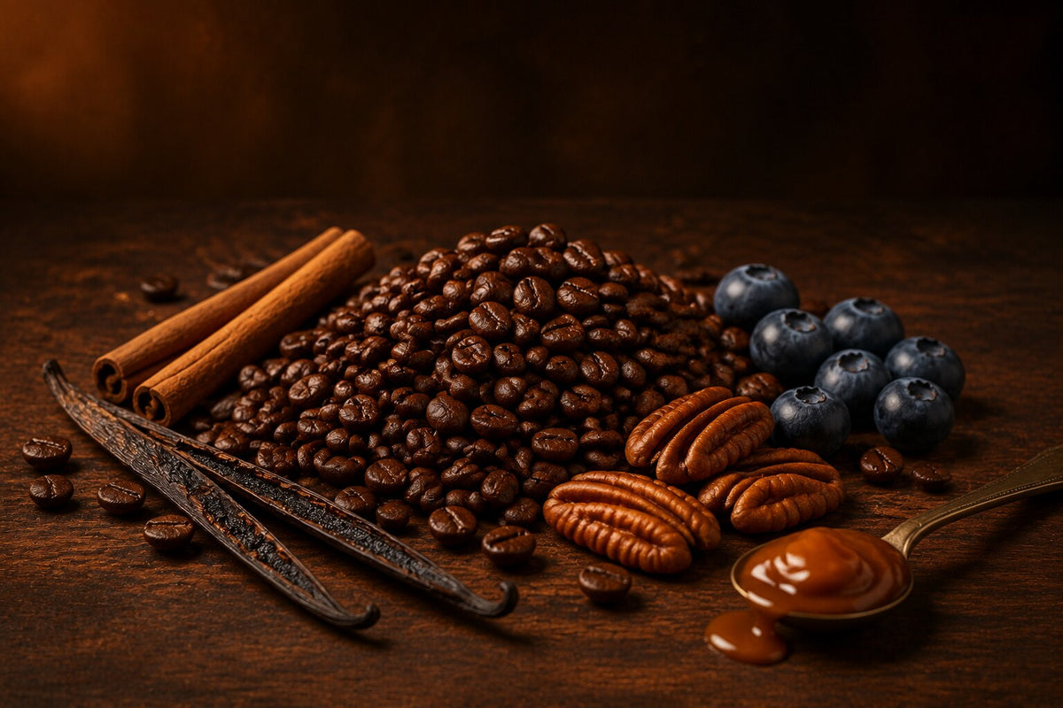 Barakat flavored coffee beans with vanilla, cinnamon, berries and pecans