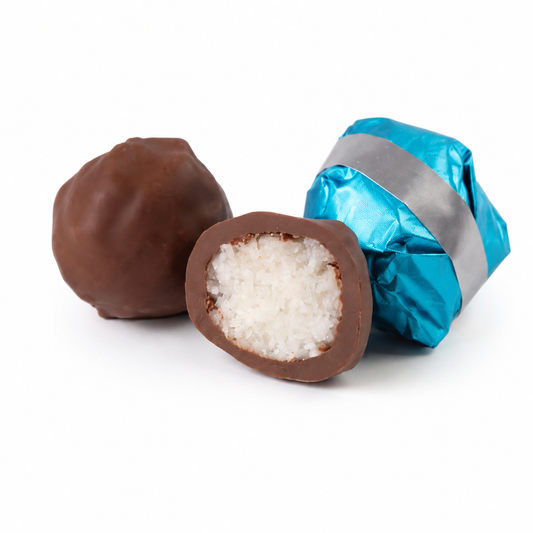 Almond Joy milk chocolate with coconut filling and blue wrapper