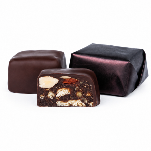 Dates with cookies and nuts dark chocolate chocolate product