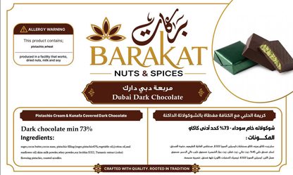 Barakat Dubai Dark Chocolate product information