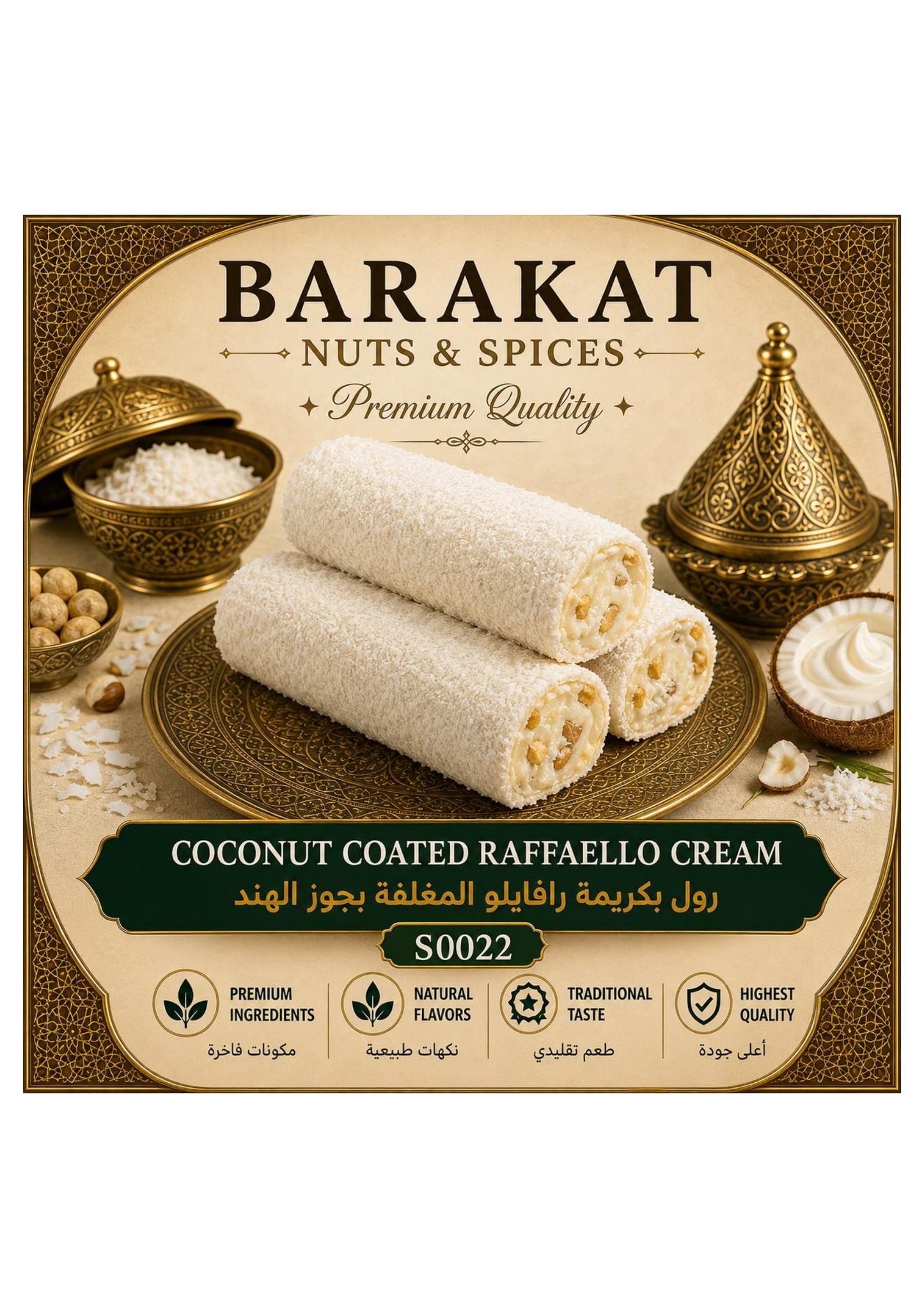 Barakat Coconut Coated Raffaello Cream product information