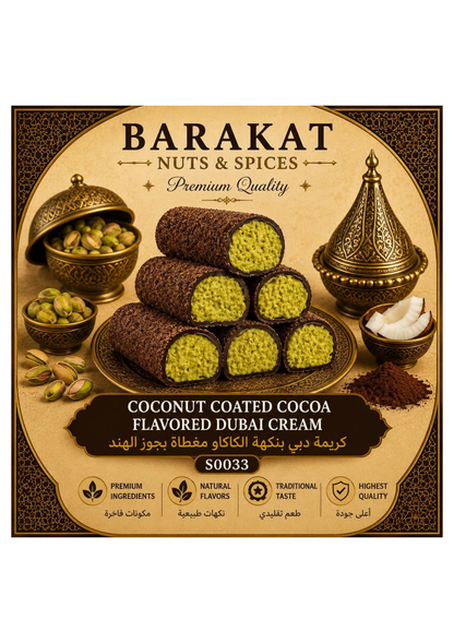 Barakat Coconut Coated Cocoa Flavored Dubai Cream product information