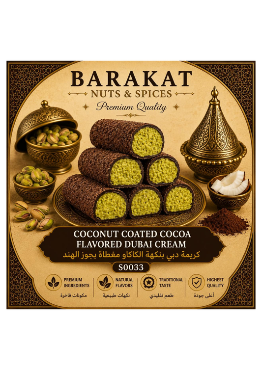 Barakat Coconut Coated Cocoa Flavored Dubai Cream product information