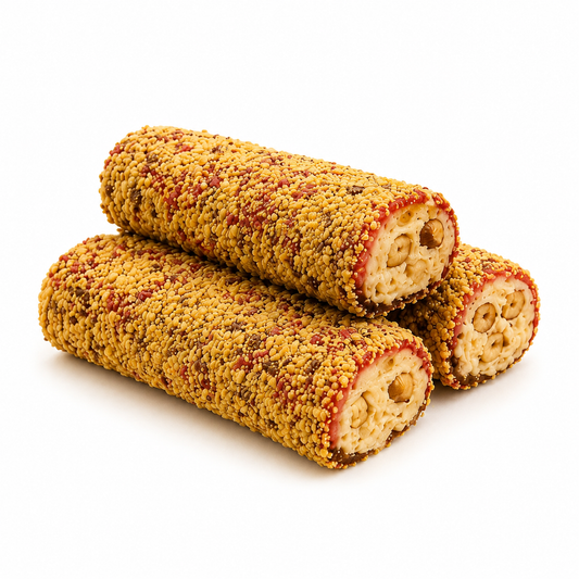 Hazelnut Coated Strawberry Flavored Creamy Turkish Delight with Hazelnut Pieces product image